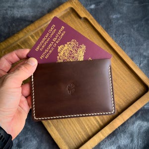 Handmade Leather Passport Cover, Leather Passport Sleeve