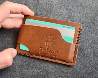 Portefeuille fin en cuir,Portefeuille avec poche avant,Petit portefeuille en cuir,Porte-cartes minimaliste,Porte-cartes avec poche avant,Portefeuille pour homme fait main