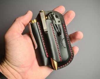 Edc Pocket Organizer,Leather Pocket Organiser,EDC Gear Pouch,SAK Leather Sheath,Flashlight Sheath,Front Pocket Organizer,Edc Leather Sheath