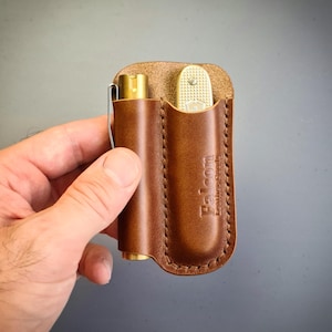 Flashlight and Knife Leather Sheath,Flashlight Holder,Olight & SAK Leather Pouch,Edc Pouch,Edc Pocket Organizer,Edc Gear,Knife Slip
