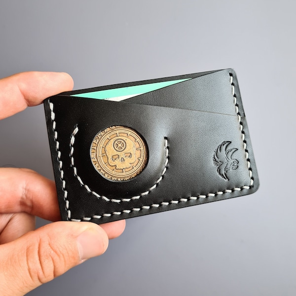 Edc Coin Wallet,Edc Wallet With Coin Pocket,Leather Wallet With Coin Slot,Handmade Edc Coin Wallet,Minimalist Edc Wallet,Air Tag Wallet