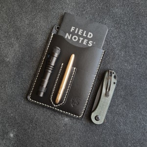 Capa de couro para notas de campo, bolsa edc de couro, caddy para notas de campo, organizador de equipamentos edc, capa para notebook edc, carteira de viagem edc, capa para passaporte