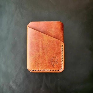 Lederen kaart portemonnee, slanke lederen portemonnee, portemonnee met voorvak, Edc lederen portemonnee, minimalistische portemonnee, slanke portemonnee, Edc Gear, Edc leer