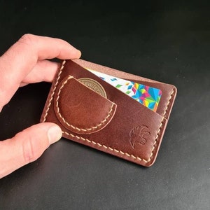 Portafoglio in pelle Edc con tasca per monete,Portafoglio in pelle con portamonete,Portafoglio per monete Edc,Portafoglio per monete Challenge,Portafoglio minimalista,Tasca per etichetta aerea