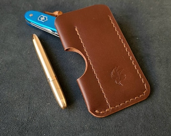 Stift- und Messer-Lederscheide, Edc-Messer- und Stifttasche, Edc-Organizer, Edc-Taschen-Organizer, Edc-Holster, handgefertigte Leder-Edc-Tasche