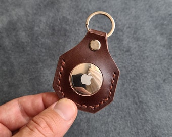 Handmade Leather AirTag Keychain,AirTag Case