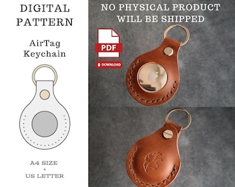 AirTag Keychain PDF Pattern: Leather Case Template (A4/US Letter)