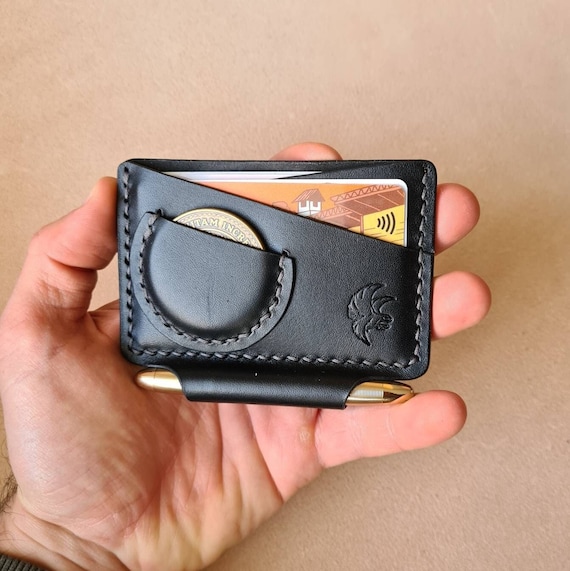 Leather Edc Wallet With Coin Pocket and Slot for Fisher Space Pen