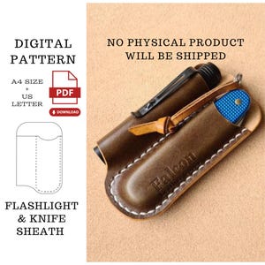 Wzór PDF na latarkę i pochwę na nóż: skórzany organizer (do pobrania w wersji cyfrowej)