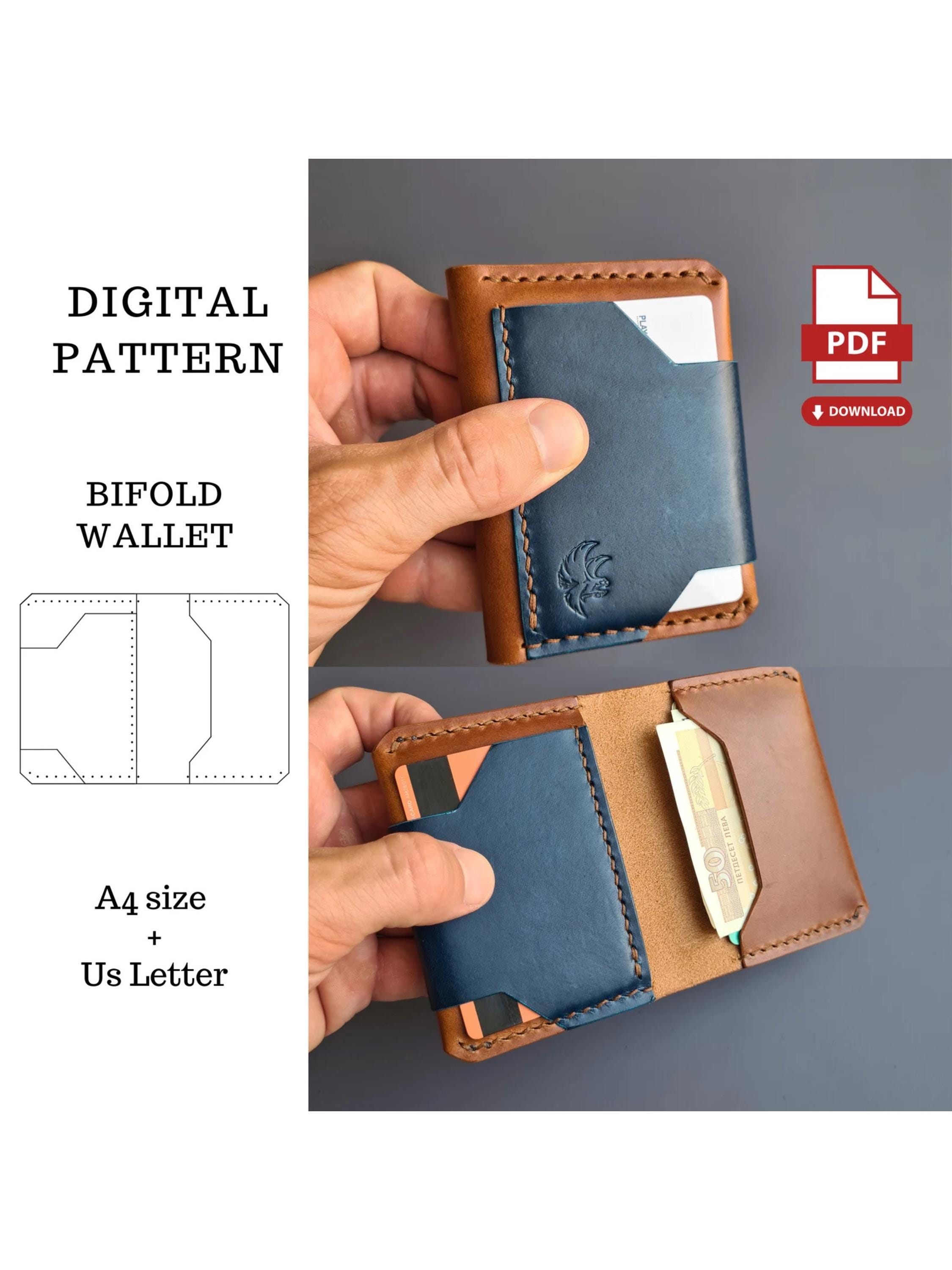 Bifold Leather Wallet PDF Pattern: 4-Pocket Template (A4 & US Letter)
