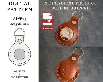 Patrón PDF de llavero AirTag, patrón de soporte AirTag, plantilla PDF de funda AirTag, patrón digital de funda AirTag