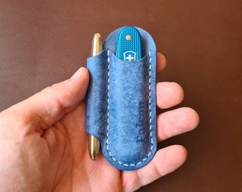 SAK & Pen Pouch,Knife and Pen Leather Sheath,Fisher Space Bullet Pen Pouch,EDC Pouch,Knife Sheath,Edc Pocket organizer,Leather Pouch