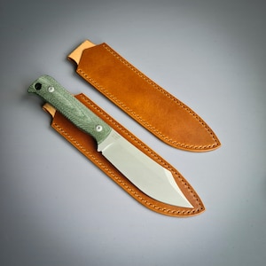 Etui pour lame fixe en cuir fait main, étui pour couteau en cuir