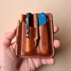 Organizzatore portafoglio EDC, Caddy Edc in pelle, Organizzatore tascabile Edc, Custodia in pelle Edc, Slip tascabile in pelle, Organizzatore tascabile anteriore, Regalo per lui
