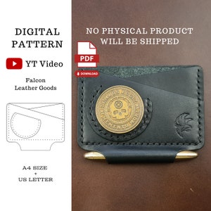 Patrón PDF de billetera de pluma EDC, plantilla PDF de billetera de moneda de desafío, billetera para patrón digital de bala de pluma espacial Fisher, patrón de billetera Edc
