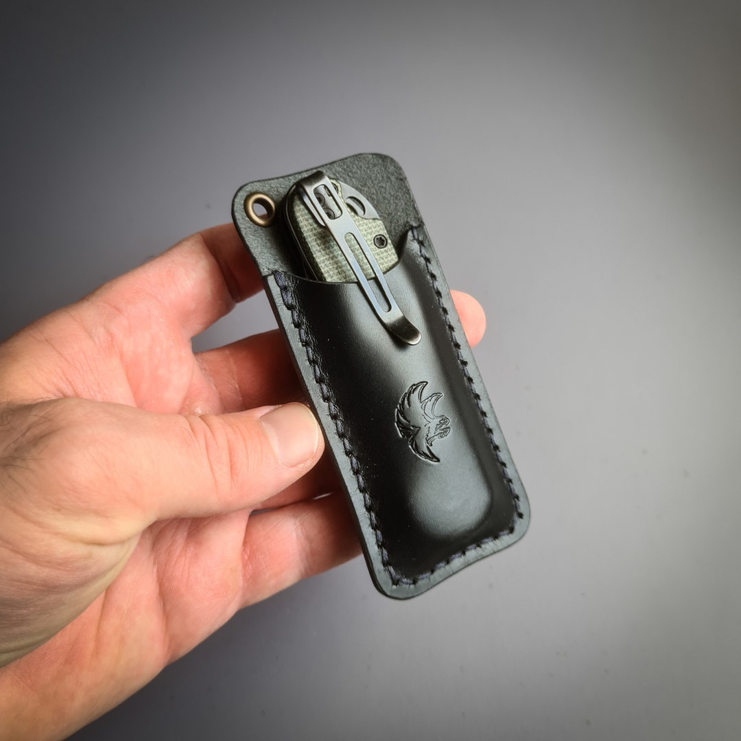 EDC Knife Slip, Folding Knife Leather Pouch, Handmade Leather Knife