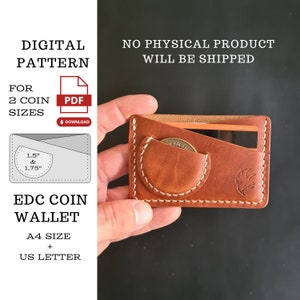 Patrón PDF de billetera de monedas de desafío, plantilla de billetera Edc, patrón digital de billetera delgada, patrón PDF de billetera para hombres, plantilla PDF, descarga digital