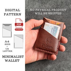 Slim Leather Wallet PDF Pattern: Minimalist Front Pocket Design (A4 & US Letter)