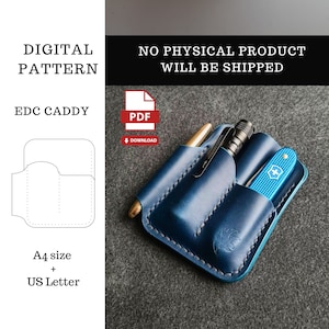 Patrón PDF de Edc Caddy, Plantilla digital de organizador de bolsillo Edc, Plantilla PDF de billetera Edc, Estuche de cuero, Funda de cuero, Descarga digital PDF