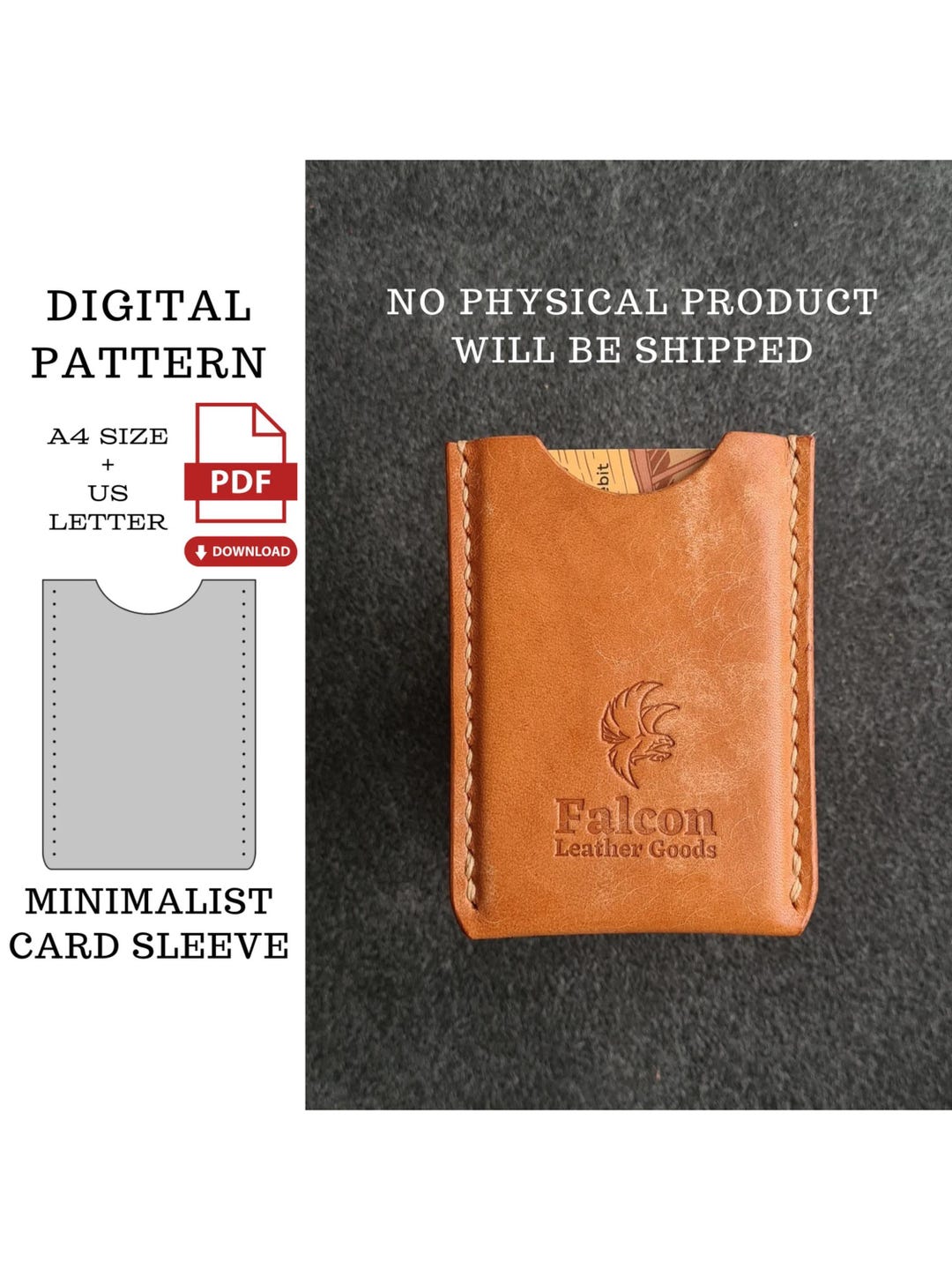 minimalist card sleeve HOLDER Russet 12 cards in the most minimal profile. Slim Leather Card Case -