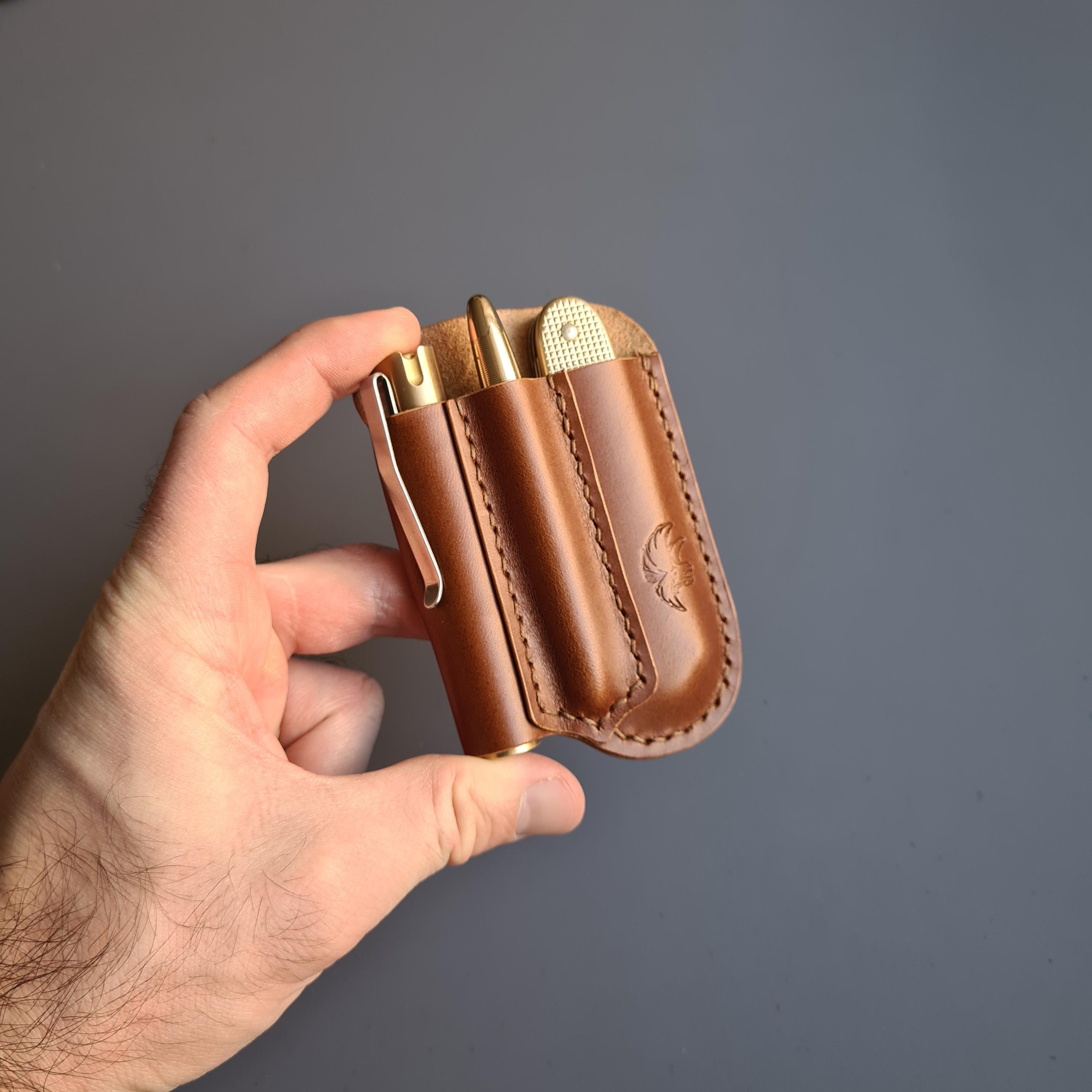 Leather Pocket Organizer For Knives Flashlights Or Other EDC Tools - View #13