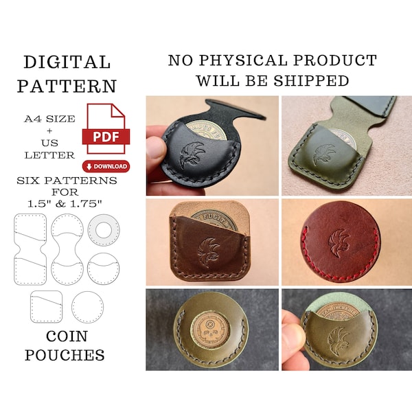 Challenge Coin Pouch Digital Pattern,EDC Coin Slip PDF Template,Digital Patterns,Challenge Coin Slip PDF Pattern,Digital Download