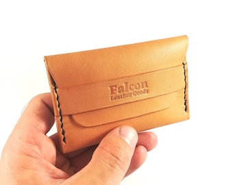 Minimalist Leather Card Holder: Slim Flap Wallet