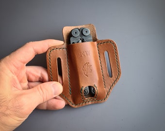 Funda de cuero para cinturón para multiherramienta Leatherman (Wave/Wave+/Surge)