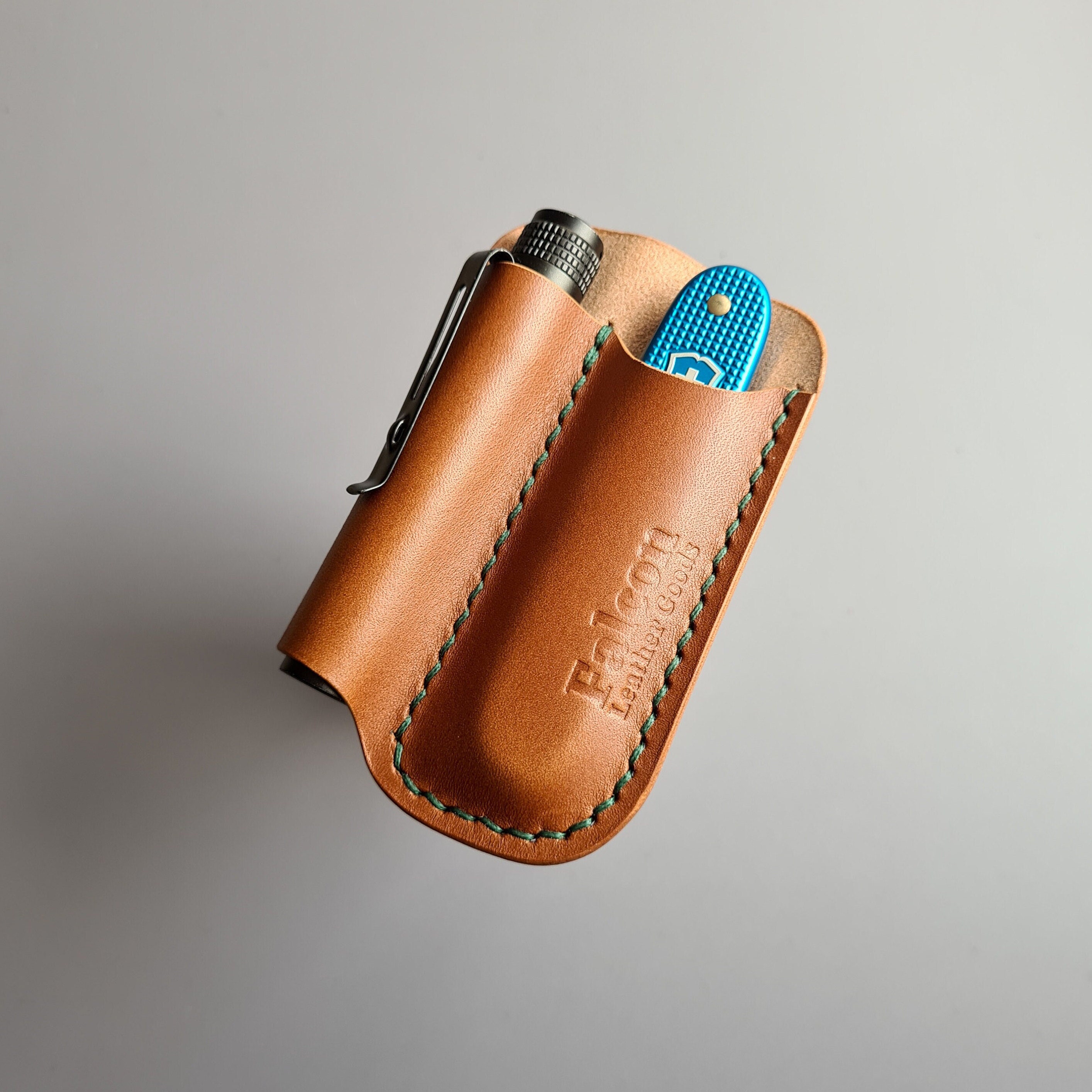 Flashlight and Knife Leather EDC Pocket Organizer, Edc Leather