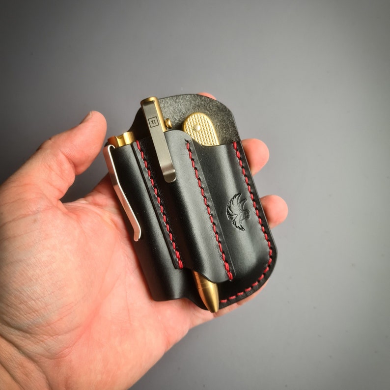 Edc Pocket Organizer,Leather Pocket Organiser,EDC Gear Pouch,SAK Leather Sheath,Flashlight Sheath,Front Pocket Organizer,Edc Leather Sheath image 5