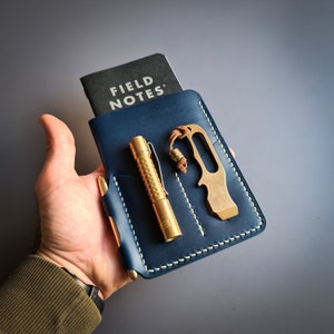 Organizador de carteira edc de notas de campo, caddy de caderno edc, capa de notas de campo, organizador de bolso edc, bolsa de couro edc, capa de diário de couro