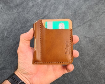 Minimalist Leather EDC Wallet with Pen Holder