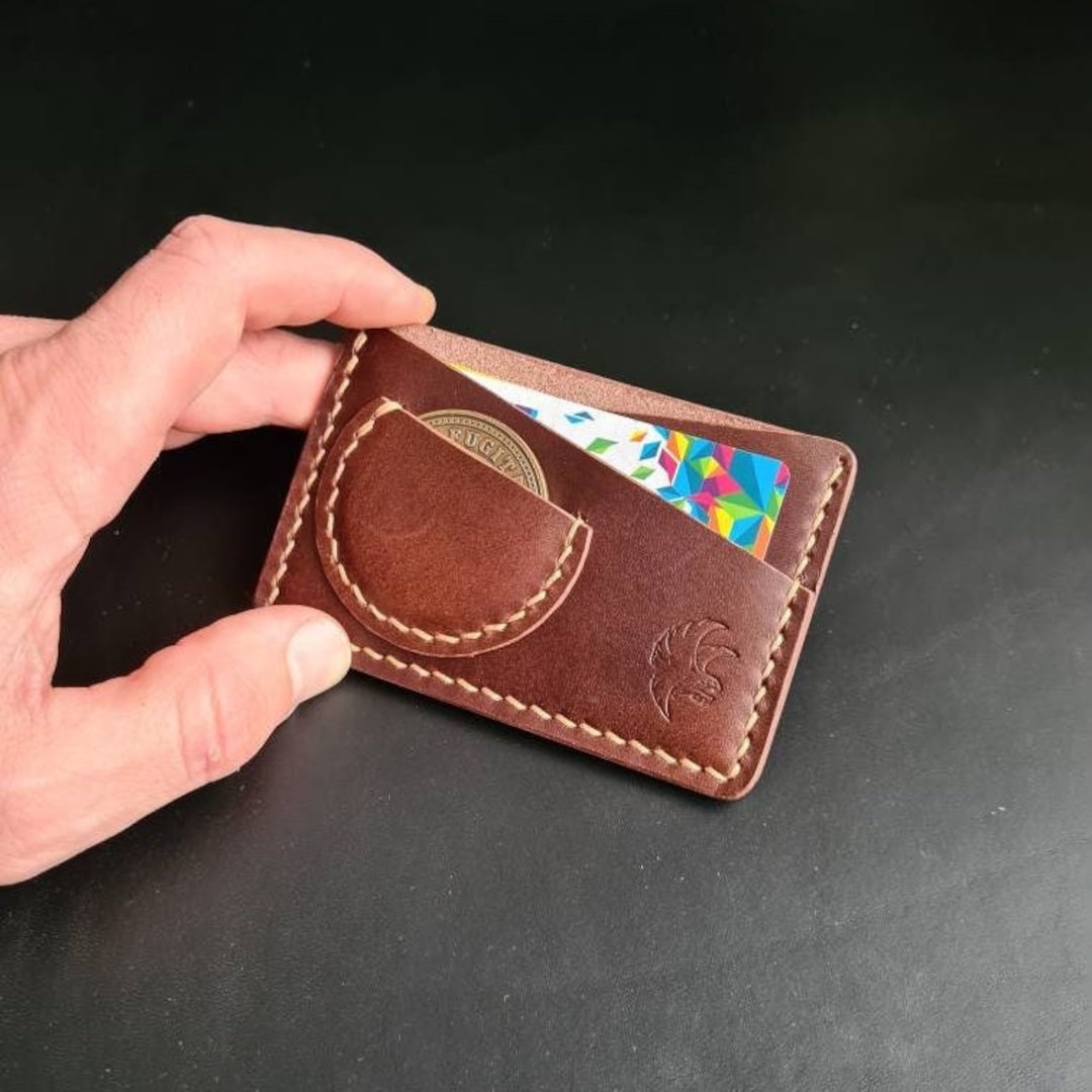 Bifold Leather Wallet with Challenge Coin Pouch