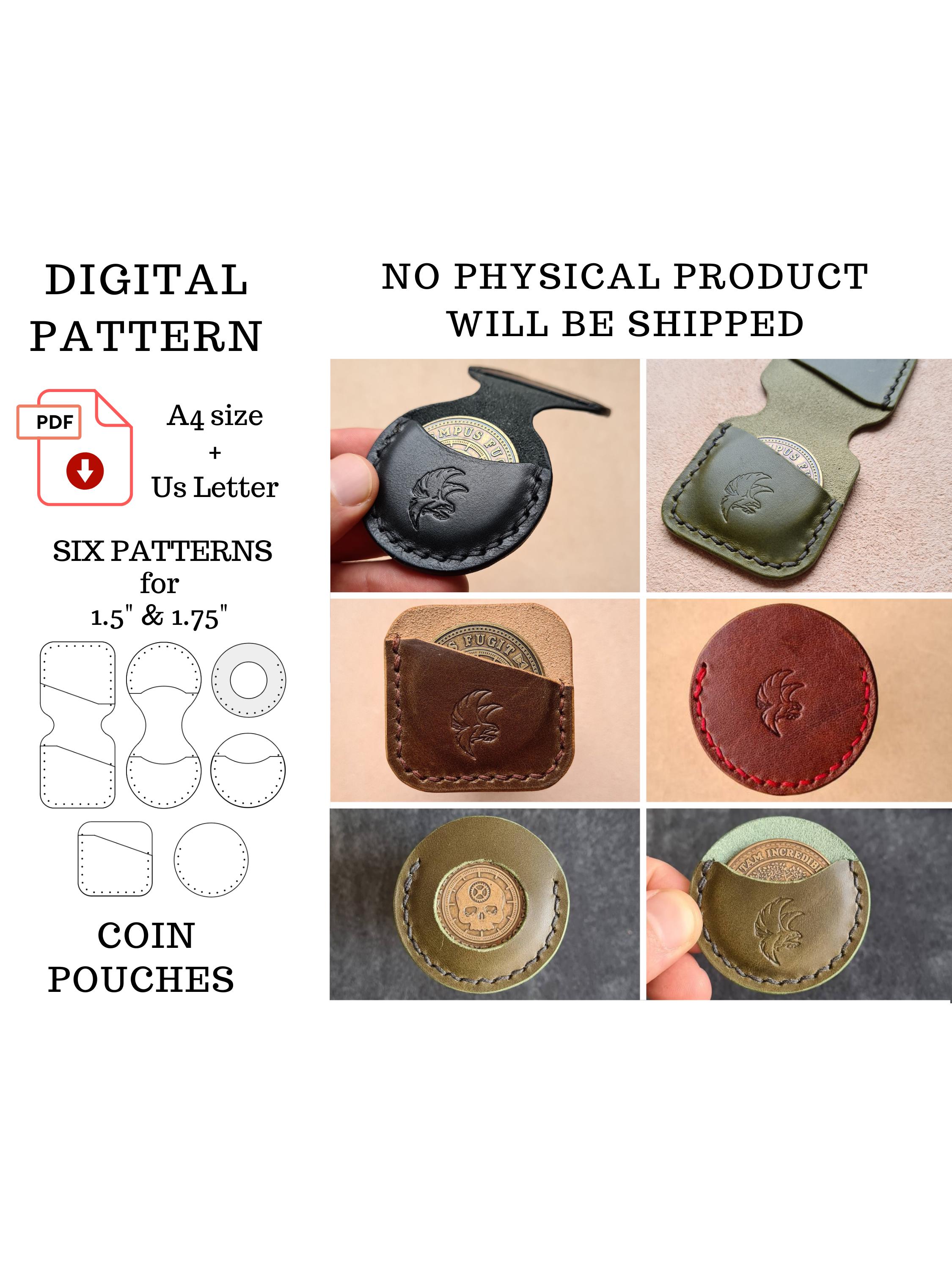 Challenge Coin Pouch Digital Pattern,edc Coin Slip PDF Template
