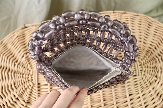 Grey Beaded Handbag - image 5