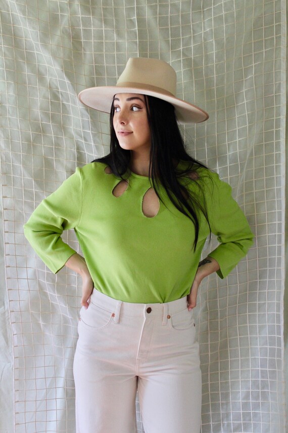 Lime Cutout Top