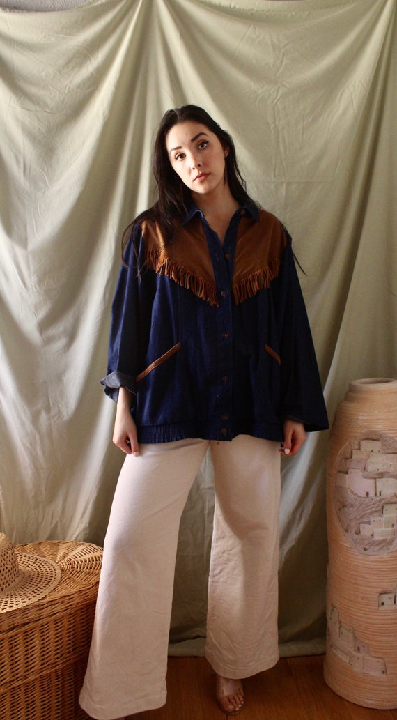 80s cowgirl denim jacket/top