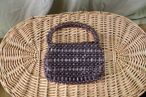 Grey Beaded Handbag - image 3