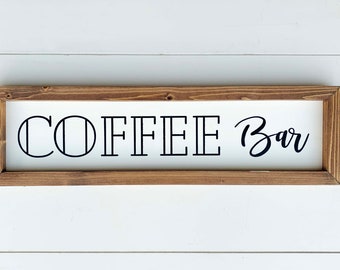 Coffee Bar Sign, Wood Signs, Home Decor, Coffee Bar, Farmhouse Decor, Kitchen, Wall Art, Gift Ideas, Wood Coffee Bar Sign, Rustic Signs,