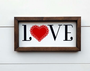 Love Sign, Valentine's Day Sign, Valentine's Decor, Gift Idea, Valentine's Day, Wood Signs, Love, Anniversary Gift, Farmhouse Decor, Home