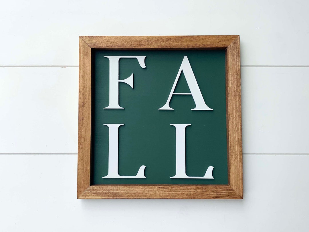 Fall Sign, 3D Signs, Autumn Signs, Green Signs, Fall Decor - Etsy