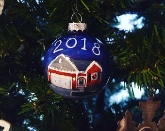 Custom Hand Painted Home House Anniversary Memory Ornament Personalized