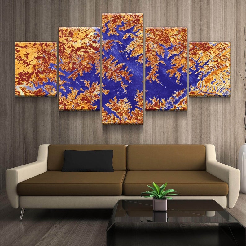 Smith mountain lake map art from space classy blue and gold gallery