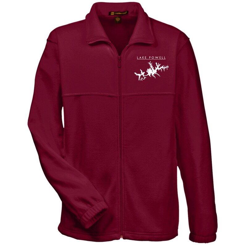 Lake Powell Map Embroidered Men/'s Fleece Full-Zip Warm Clothes, Winter Clothes