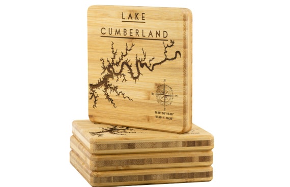 Lake Cumberland Cork CoasterLaser Etched4-PackLake Gift