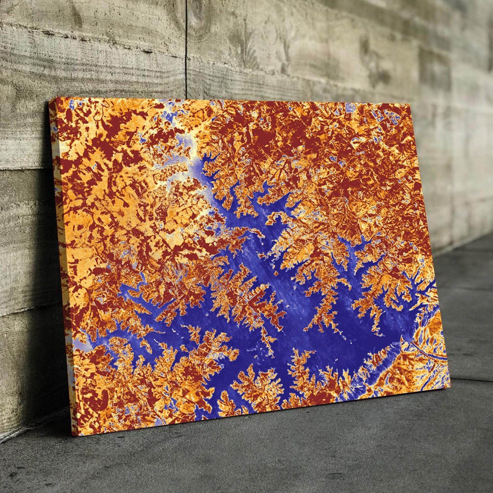 Smith mountain lake map art from space classy blue and gold gallery