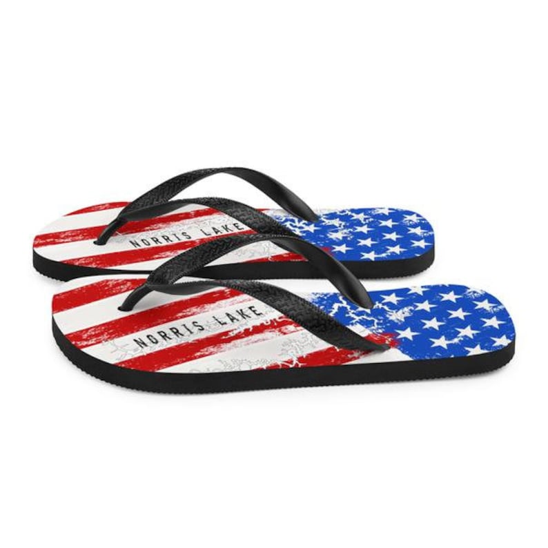 Boat Shoes Norris Lake 4th of July Flip Flops American Flag Lake Flip Flops Boat Flip Flops