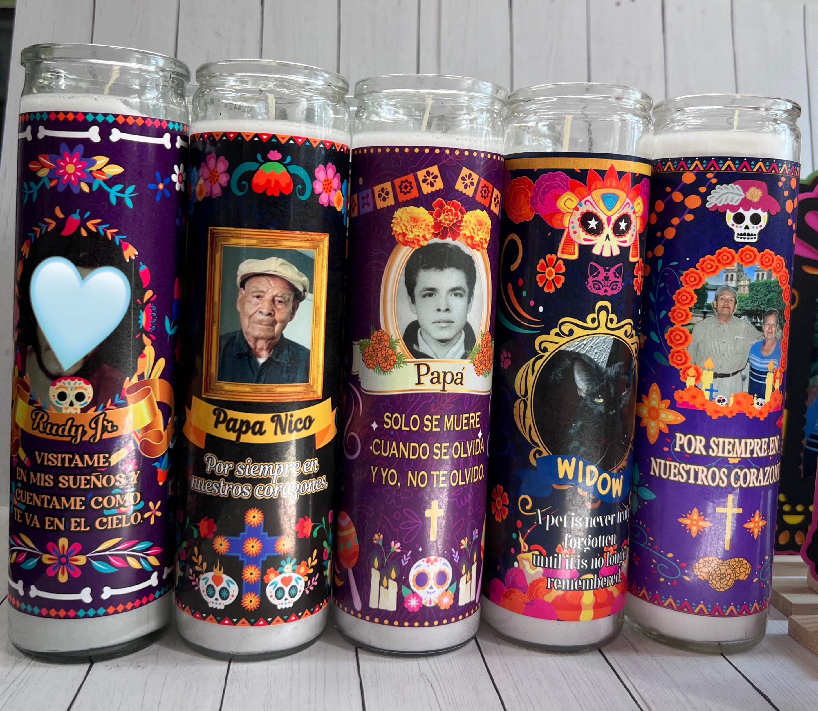 Velas personalizadas del Día del Día/Velas del Día de los Muertos