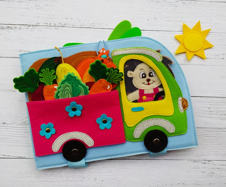 Soft baby book Quiet book pages for toddler Felt toy Christmas gift for godson