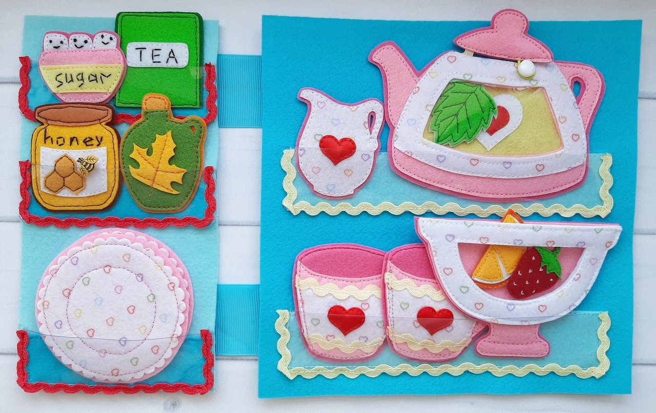 Cooking Quiet book pattern Kitchen Felt book tutorial Busy Etsy